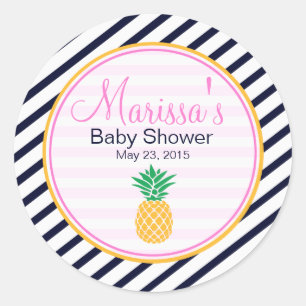 Ananas Babydusche Party Runder Aufkleber