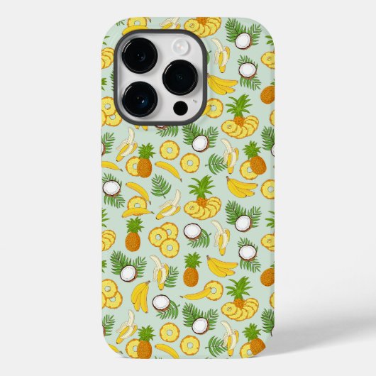 Ananas Bananen und Kokosnüsse Insel Vibes Case-Mate iPhone Hülle (Rückseite)