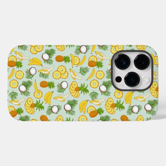 Ananas Bananen und Kokosnüsse Insel Vibes Case-Mate iPhone Hülle (Rückseite (Horizontal))