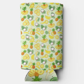 Ananas Bananen und Kokosnüsse Insel Vibes Selters Dosenkühler (Rückseite)