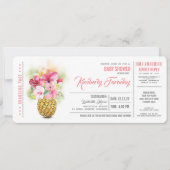 Ananas Beach Boarding Pass Ticket Baby Dusche Einladung (Vorderseite)