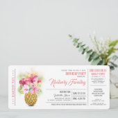 Ananas Beach Boarding Pass Ticket Geburtstag Einladung (Stehend Vorderseite)