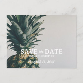 Ananas Beach Hochzeit in Urlaubsort Save the Date Ankündigungspostkarte
