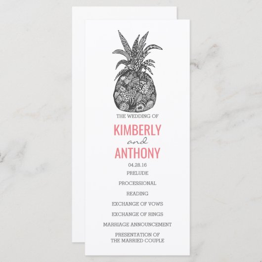 Ananas Beach Hochzeitsprogramme Programm (Vorne/Hinten)