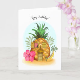 Ananas Beach House Geburtskarte Karte