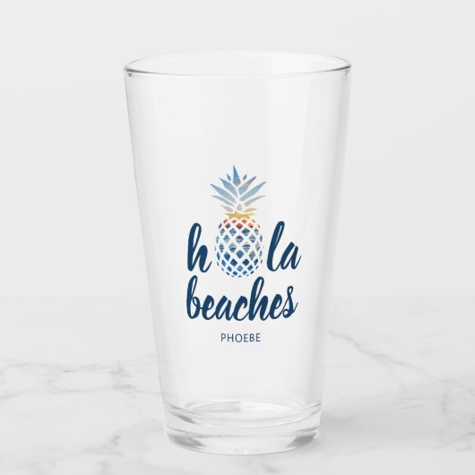 Ananas Beach Urlaub maßgeschneidert Glas (Vorderseite)