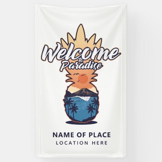 Ananas Begrüßen Sie benutzerdefinierten Text und F Banner (Vertikal)