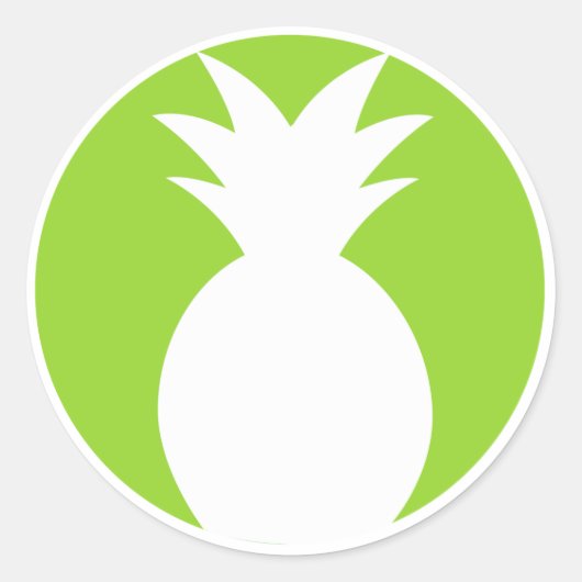 Ananas Begrüßungsgrafik Runder Aufkleber (Vorderseite)