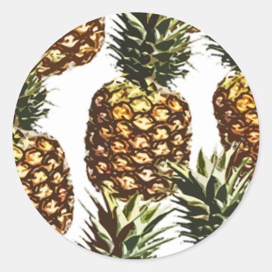 Ananas (BGC anpassbar) Runder Aufkleber (Vorderseite)