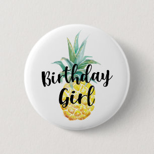 Ananas Birthday Girl Button