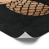Ananas Black Gold Tropical Minimalistisch elegant Poster (Ecke)