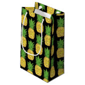 Ananas Black Kleine Geschenktüte (Rückseite Schrägansicht)