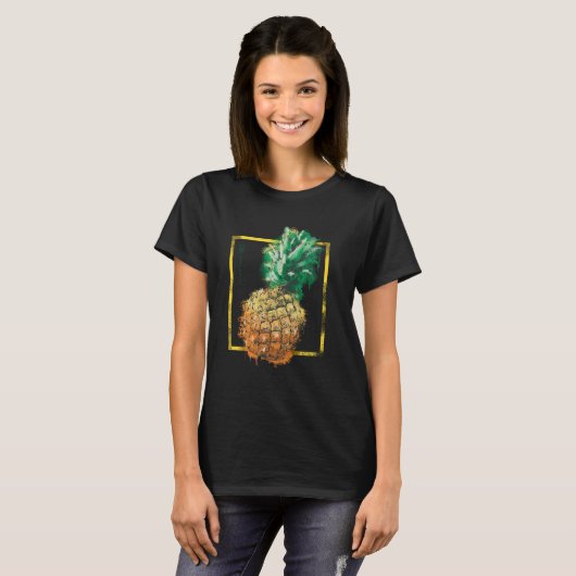 Ananas Black T-Shirt (Vorne ganz)