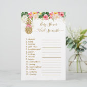 Ananas BläsernBaby Dusche Word Scramble Game (Stehend Vorderseite)