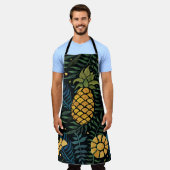 Ananas, Blätter aus Palmen: tropisches Muster. Schürze (Getragen)