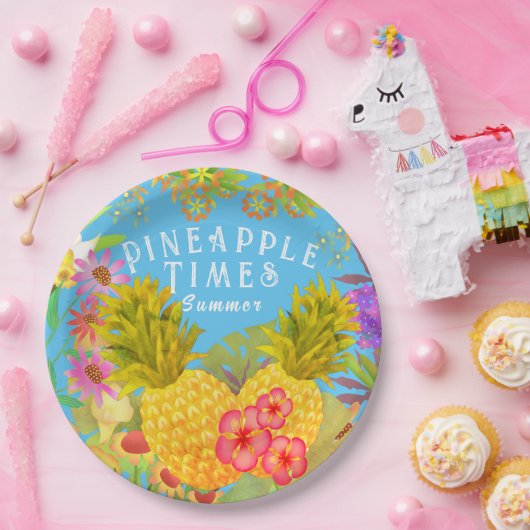 Ananas Blauer Blauer Pappteller (Party)