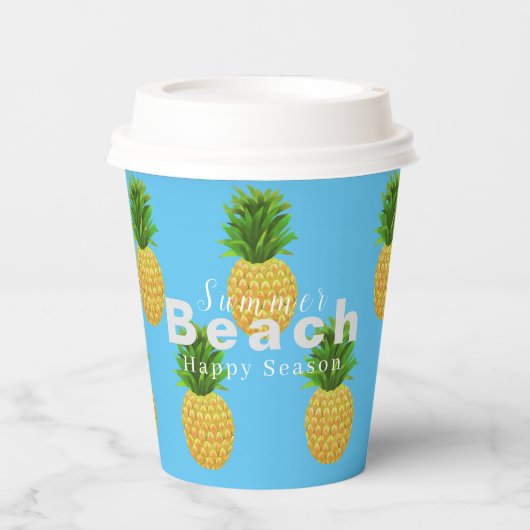 Ananas Blue Pappbecher (Vorderseite)
