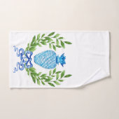 Ananas Blue & White Ginger Jar Badhandtuch Set (Handtuch)