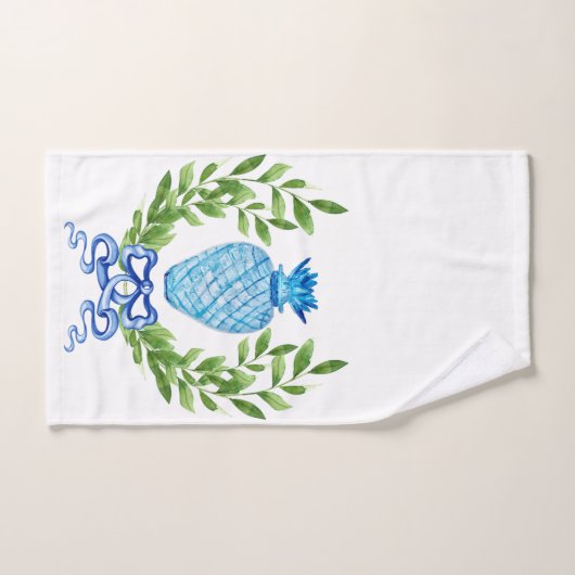 Ananas Blue & White Ginger Jar Badhandtuch Set (Handtuch)