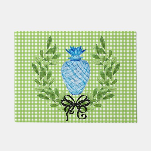 Ananas Blue & White Ginger Jar Fußmatte (Vorderseite)