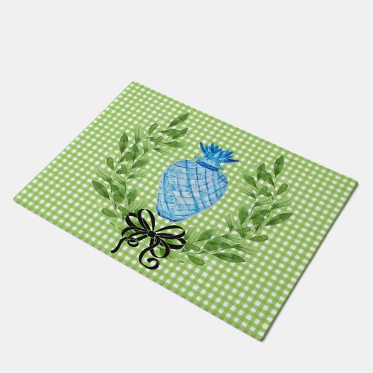 Ananas Blue & White Ginger Jar Fußmatte (Schrägansicht)