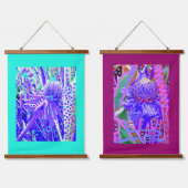 Ananas-Blume, die DUO sprechen Wandteppich Mit Holzrahmen (Doppelt)