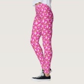 Ananas-Blume, rosa grün und weiß, Leggings (Links)