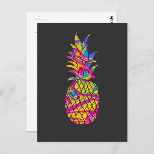 Ananas Blumengarten Abstrakte Kunst Postkarte (Vorne/Hinten)