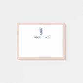 Ananas | Blush & Navy Personalisiert Post-it Klebezettel (Vorderseite)