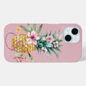 Ananas-Blütenpink Case-Mate iPhone Hülle (Rückseite (Horizontal))