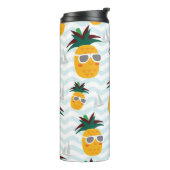 Ananas, Boot: niedliches Ozeanmuster. Thermosbecher (Nach links gedreht)