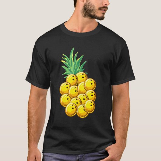 Ananas Bowling Hawaiian Aloha Beach Hawaii T-Shirt (Vorderseite)