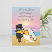 Ananas-Braut und Kissencharaktere Einladung (Stehend Vorderseite)