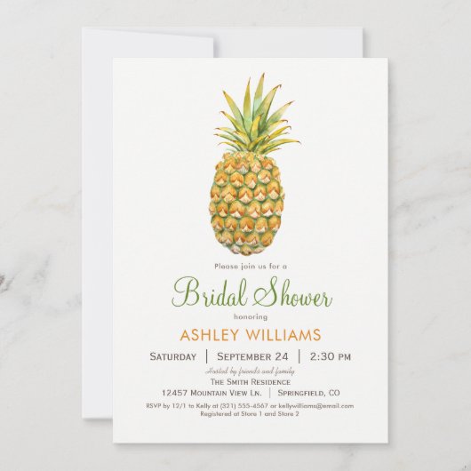 Ananas Brautdusche Einladung (Vorderseite)