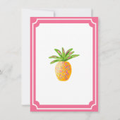 Ananas Brautdusche Einladung Rosa Brise (Rückseite)