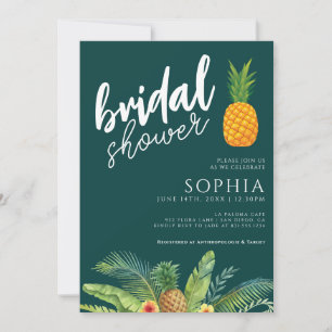 Ananas Brautparty Emerald Green Moderne Weddi Einladung