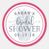 Ananas-Brautparty Runder Aufkleber (Vorderseite)