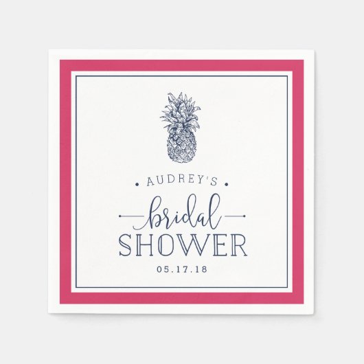 Ananas-Brautparty Serviette (Vorderseite)