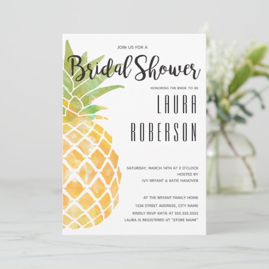 Ananas | Brida Shower Einladung (Stehend Vorderseite)