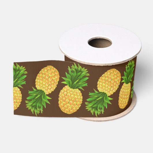 Ananas Brown Ripsband (Spule)