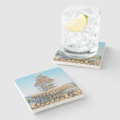 Ananas-Brunnen, Charleston, Marmor-Untersetzer Steinuntersetzer (Seitenansicht)