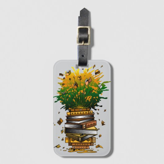 Ananas Bücher Gepäckanhänger (Vorderseite Vertikal)