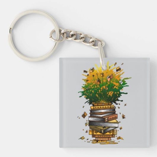 Ananas Bücher Schlüsselanhänger (Vorderseite)