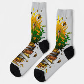 Ananas Bücher Socken (Linkes Detail)