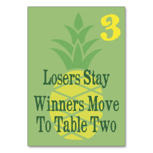 Ananas-Bunco-Tischkarte Nr. 3 Tischnummer