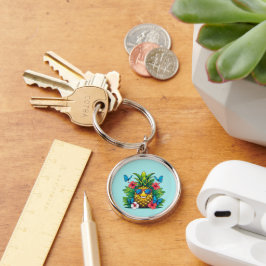 Ananas Butterfly Tropical Charm Schlüsselanhänger
