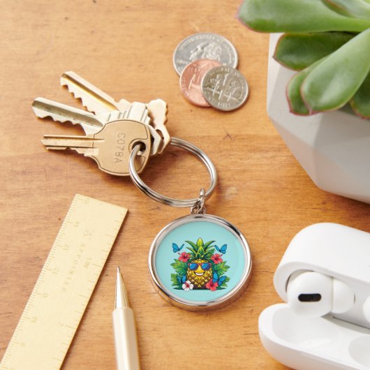 Ananas Butterfly Tropical Charm Schlüsselanhänger (Schreibtisch)