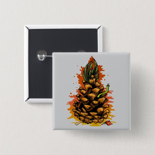 Ananas Button (Vorne & Hinten)