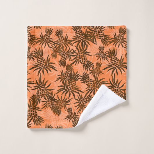 Ananas-Camouflage Hawaiian Tropical Coordinate-Pap Badhandtuch Set (Waschlappen)