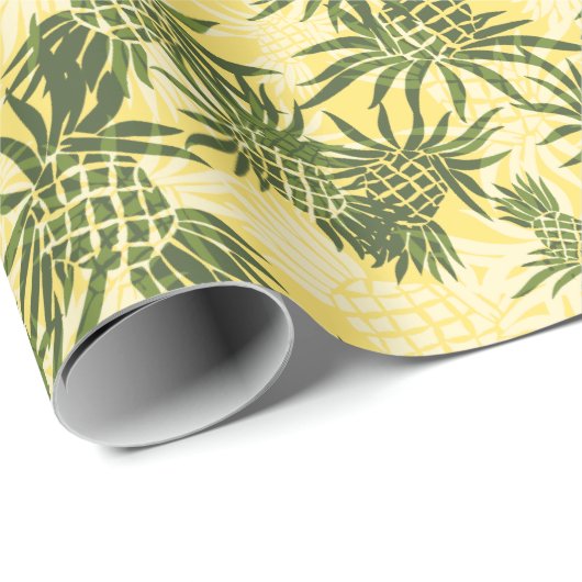 Ananas-Camouflage Hawaiian Tropical Geschenkpapier (Rolleneckpunkt)